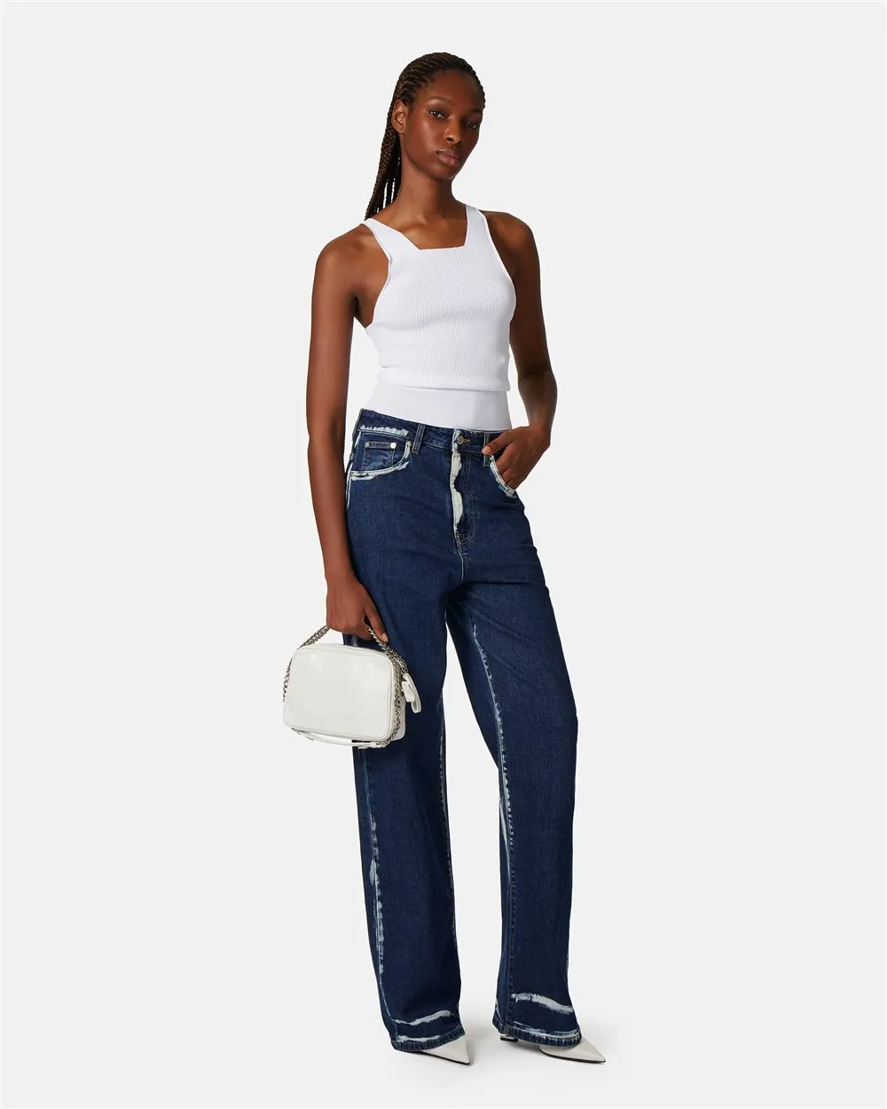 5 pocket wide leg jeans