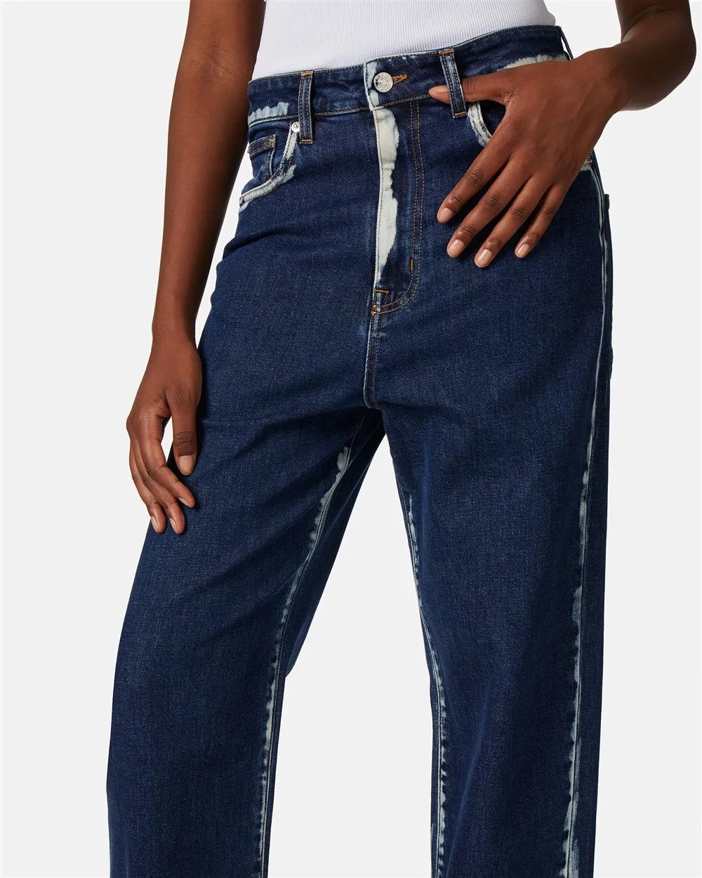 5 pocket wide leg jeans