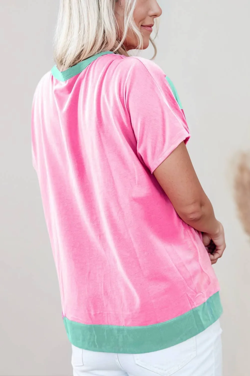 Aapparella - Colorblock Two Tone Half Buttons Collared T Shirt | S-XL