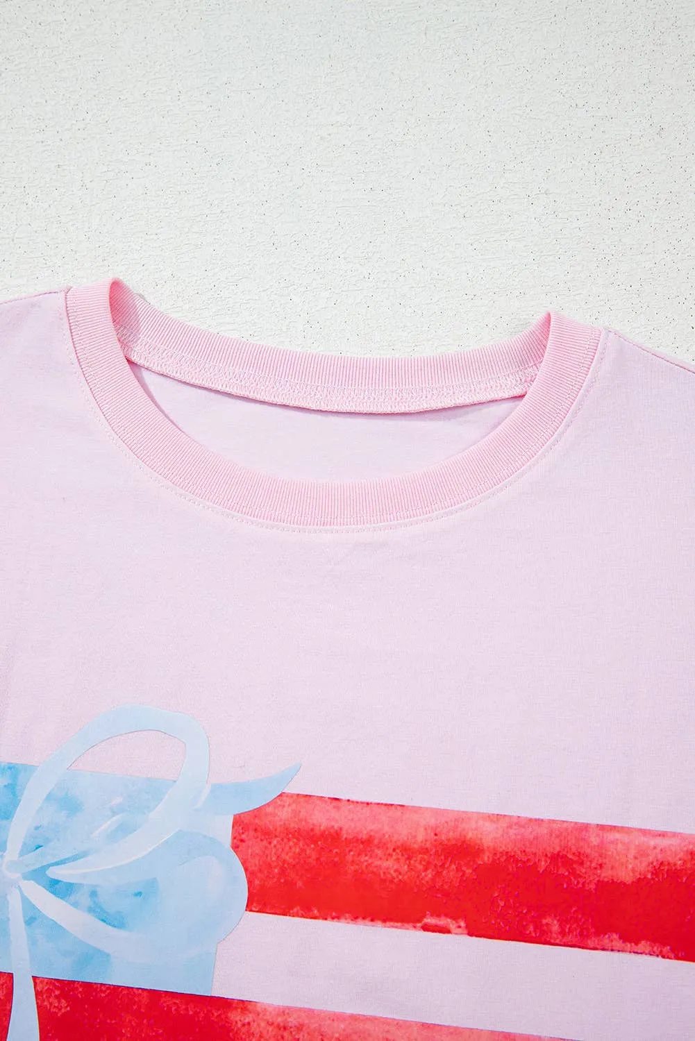 Aapparella - Pink Flag Bow Graphic Short Sleeve Tee | S-XL