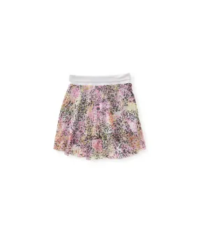 Aeropostale Womens Animal Crinkle Chiffon Woven Tiered Skirt