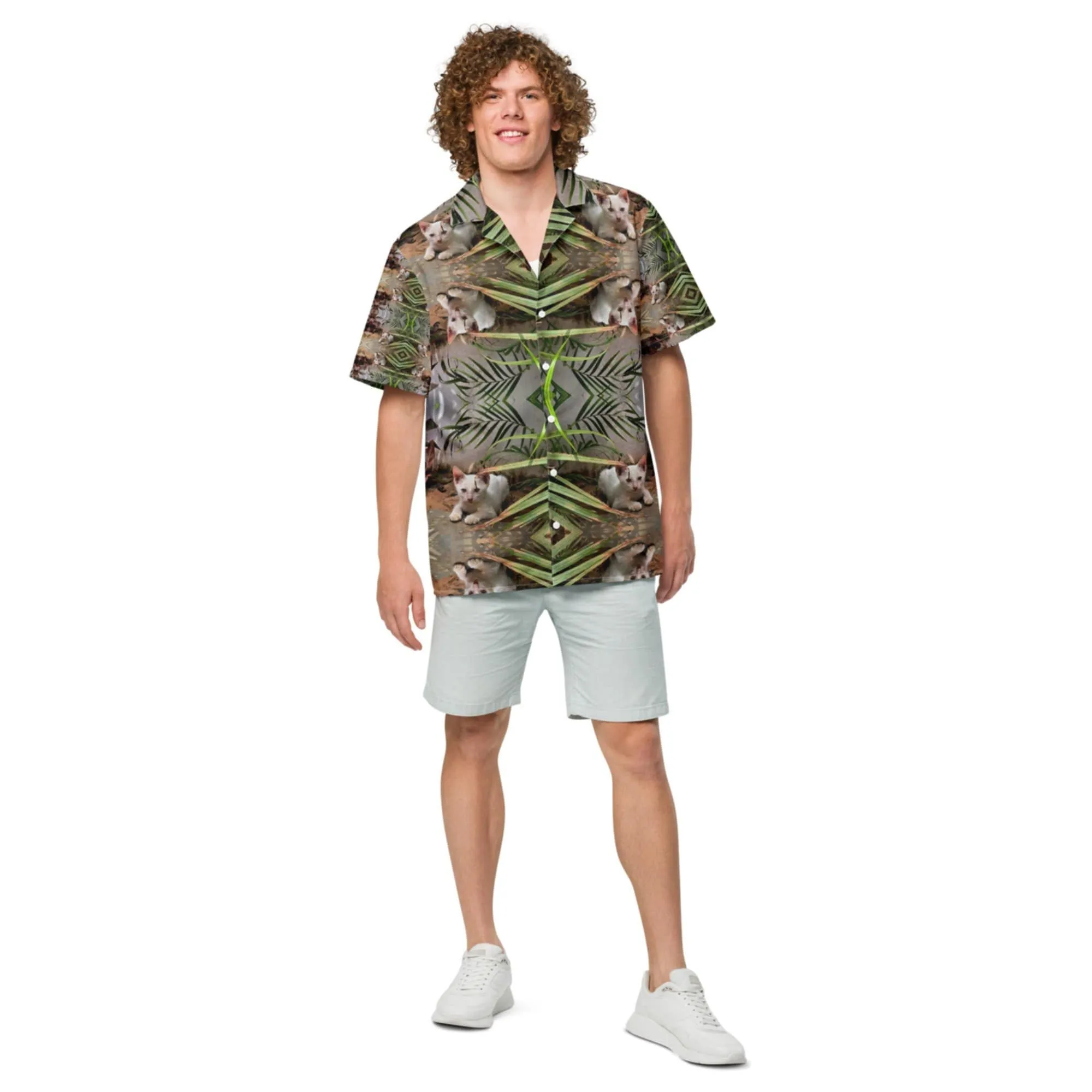 Bamboo Cat Unisex button shirt