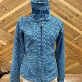 Bench - Women's Funnel Microfleece Zip-Up Wrap Neck - MSRP $90: Teal white-women-MD