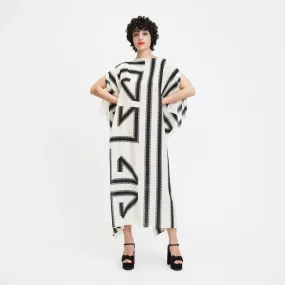 Black & White French Moss Kaftan For Women's, Occasion Wear Caftan