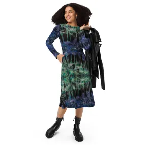 Bluebell Woods All-Over Print Long Sleeve Midi Dress