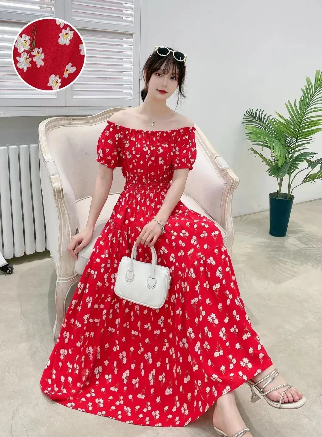 Bohemian Floral Maxi Dress - Sexy Summer Cotton Robe for Women, Indian & Korean Fashion Style
