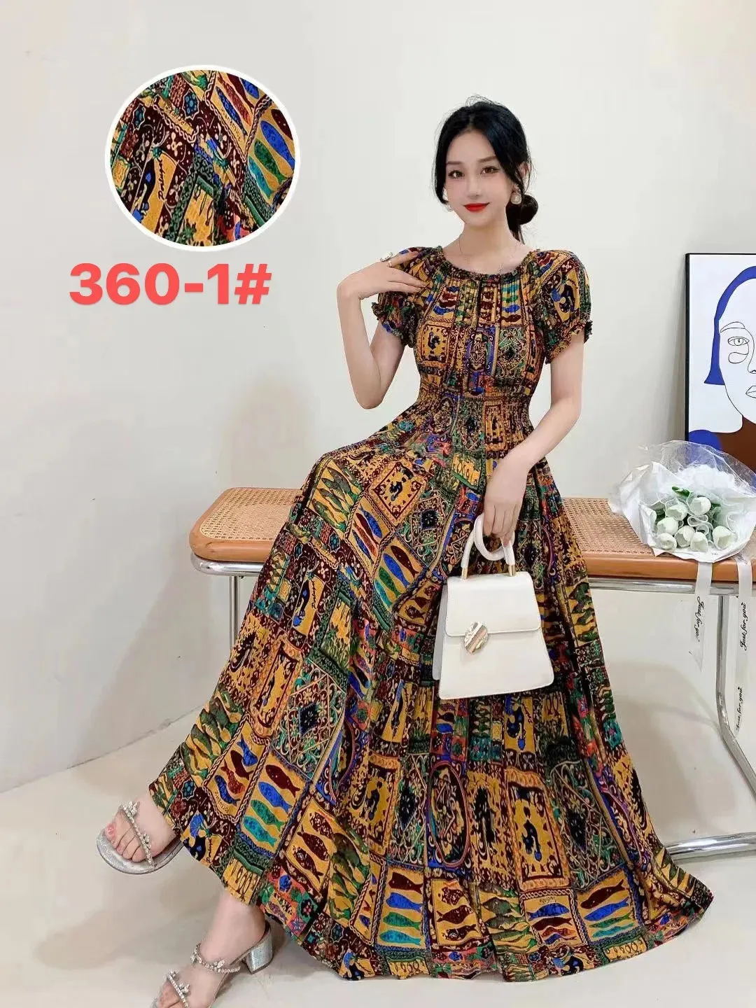 Bohemian Floral Maxi Dress - Sexy Summer Cotton Robe for Women, Indian & Korean Fashion Style