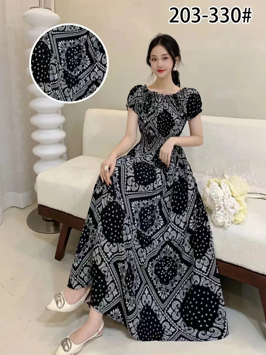 Bohemian Floral Maxi Dress - Sexy Summer Cotton Robe for Women, Indian & Korean Fashion Style