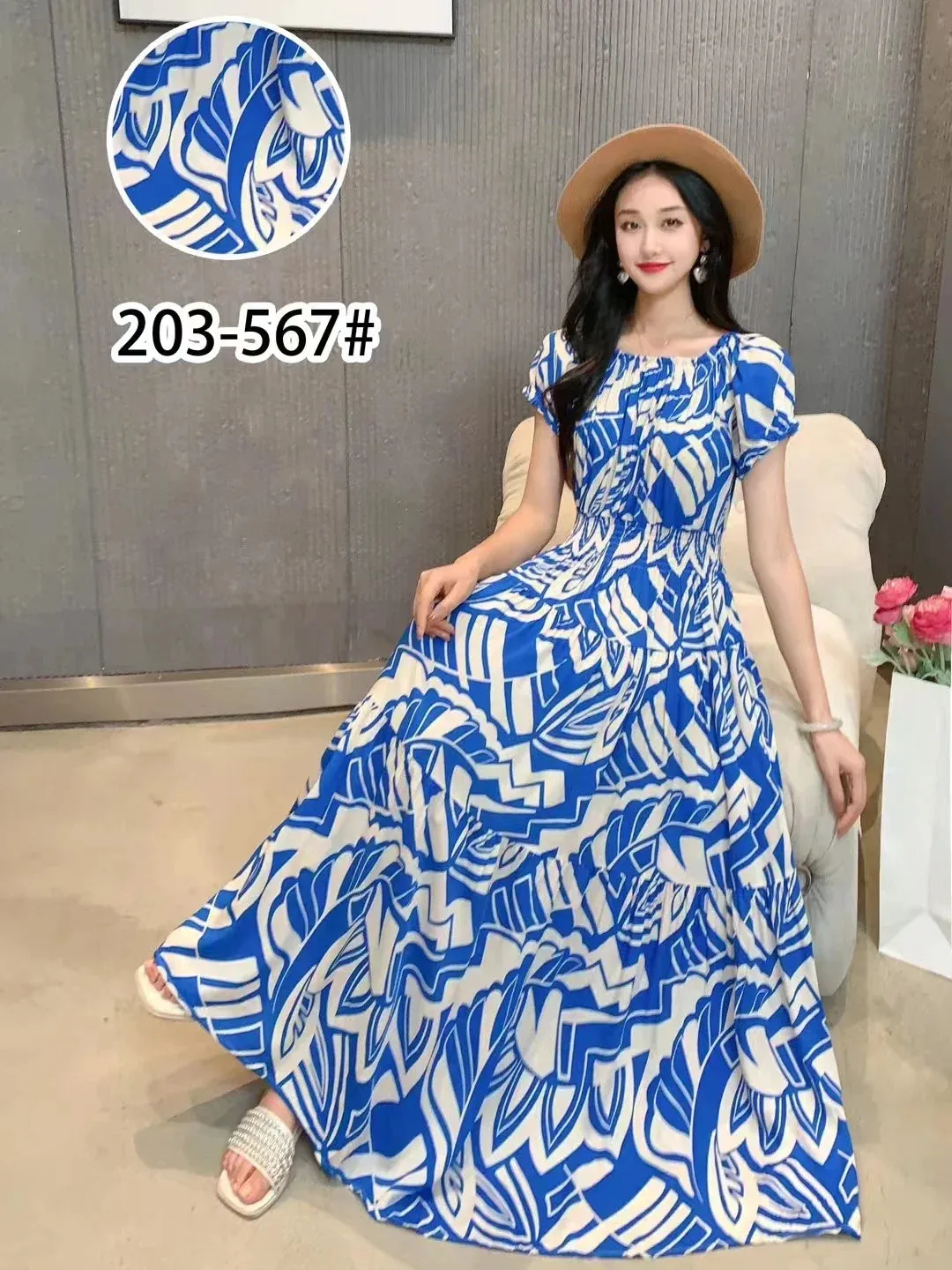 Bohemian Floral Maxi Dress - Sexy Summer Cotton Robe for Women, Indian & Korean Fashion Style
