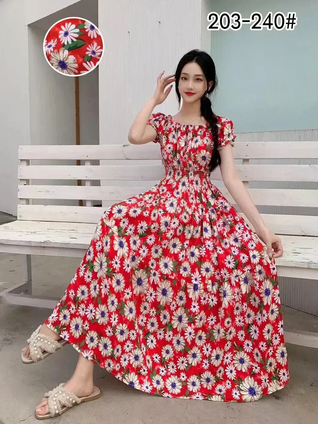 Bohemian Floral Maxi Dress - Sexy Summer Cotton Robe for Women, Indian & Korean Fashion Style