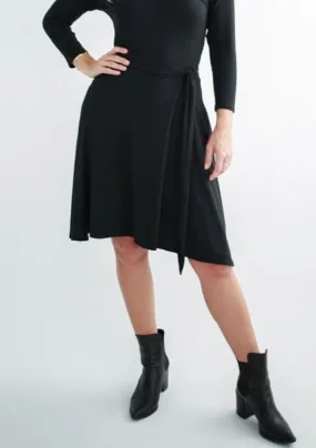 Breakaway Faux-Wrap Skirt in Black - Final Sale