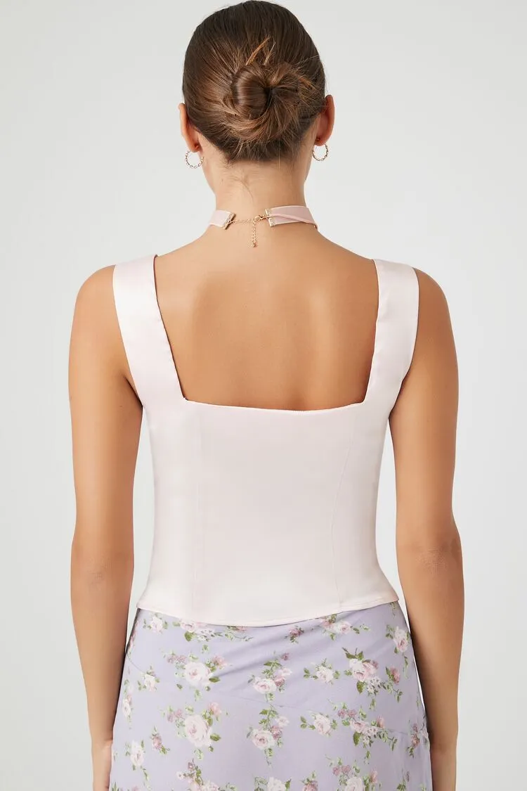 Buttoned Square-Neck Top