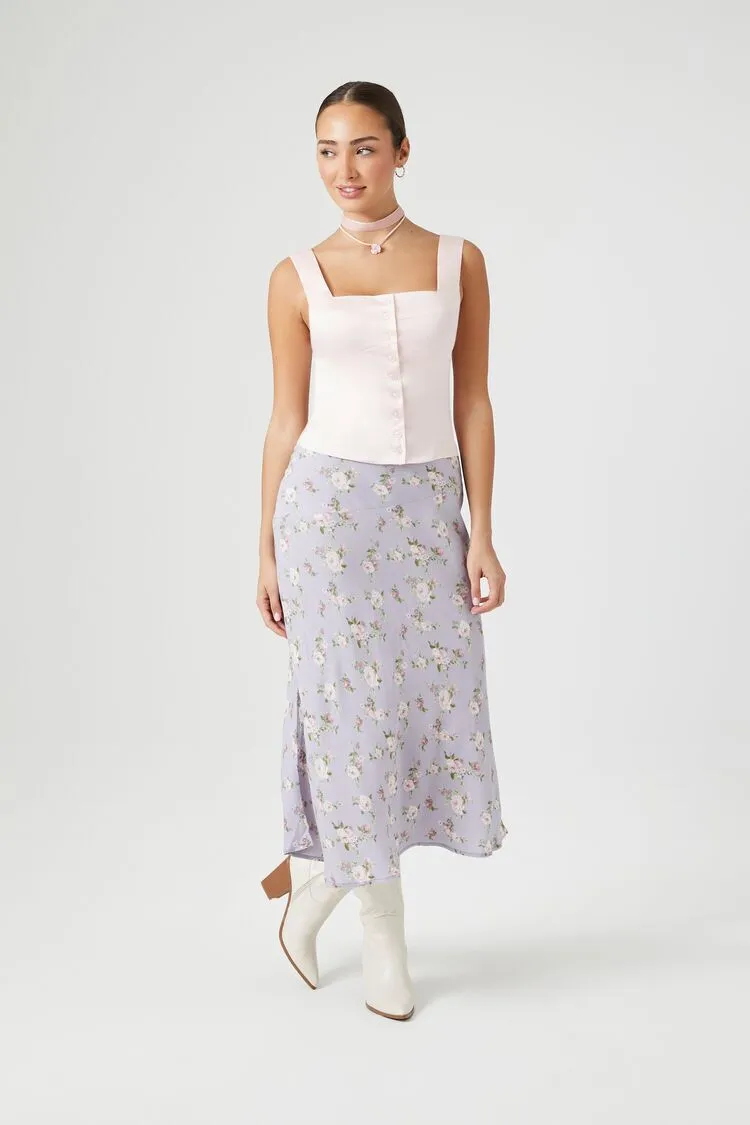 Buttoned Square-Neck Top