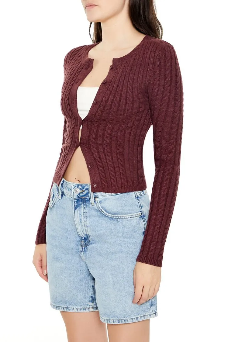 Cable Knit Cardigan Sweater