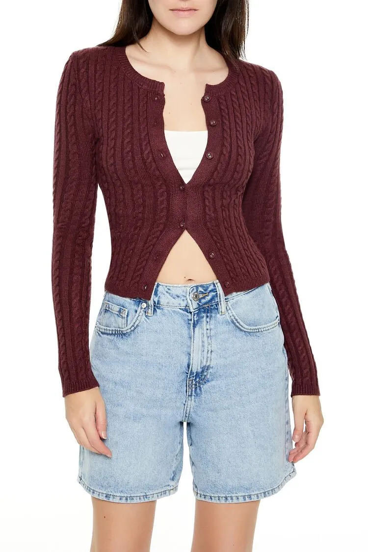 Cable Knit Cardigan Sweater