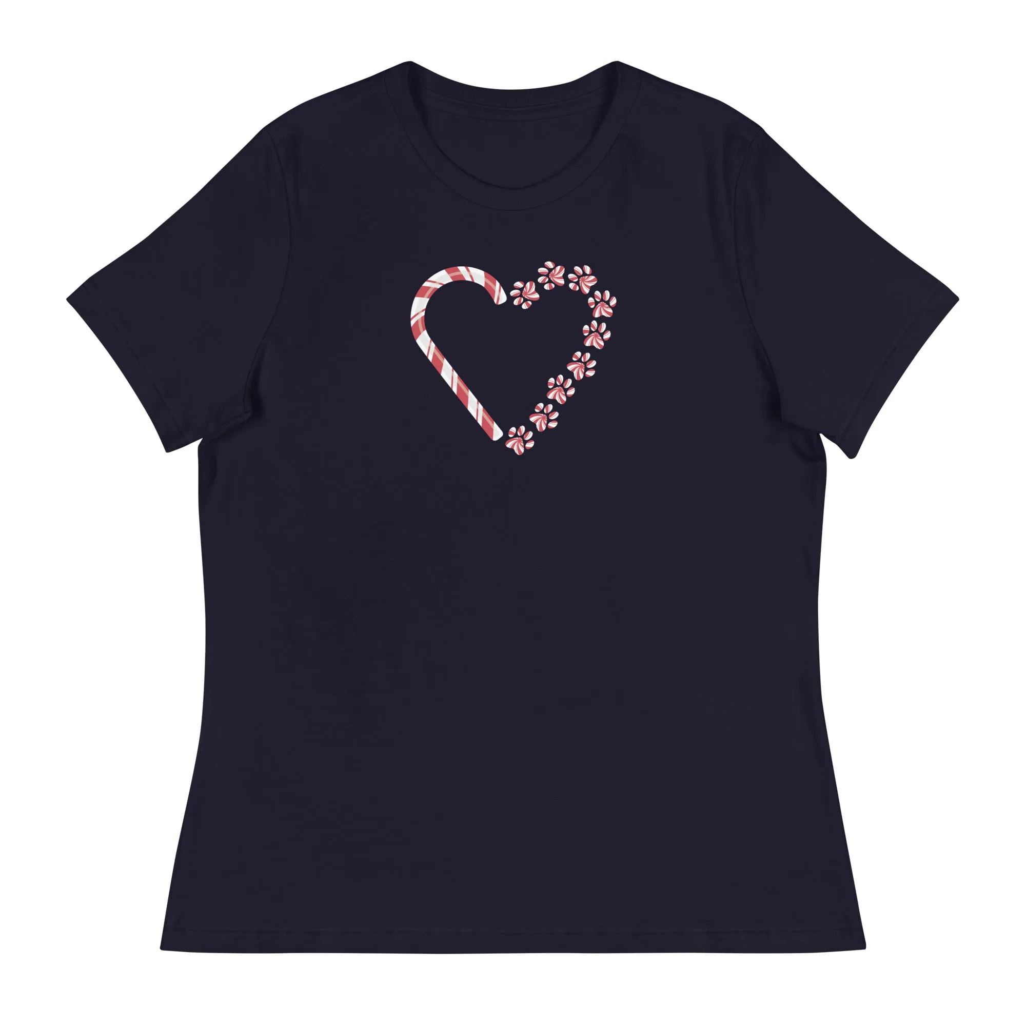 Candy Cane Heart Women's Relaxed T-Shirt