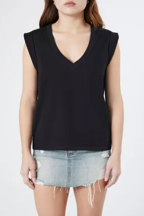 Cap Sleeve V-Neck Top