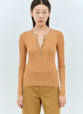 Chloé Knitted Henley Sweater