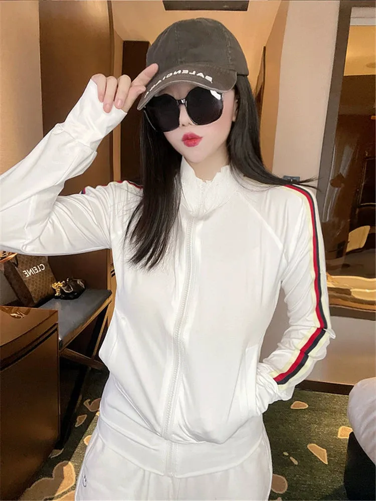 Coat Women's Short Sports Milk Silk Mask Sun Protection Clothing