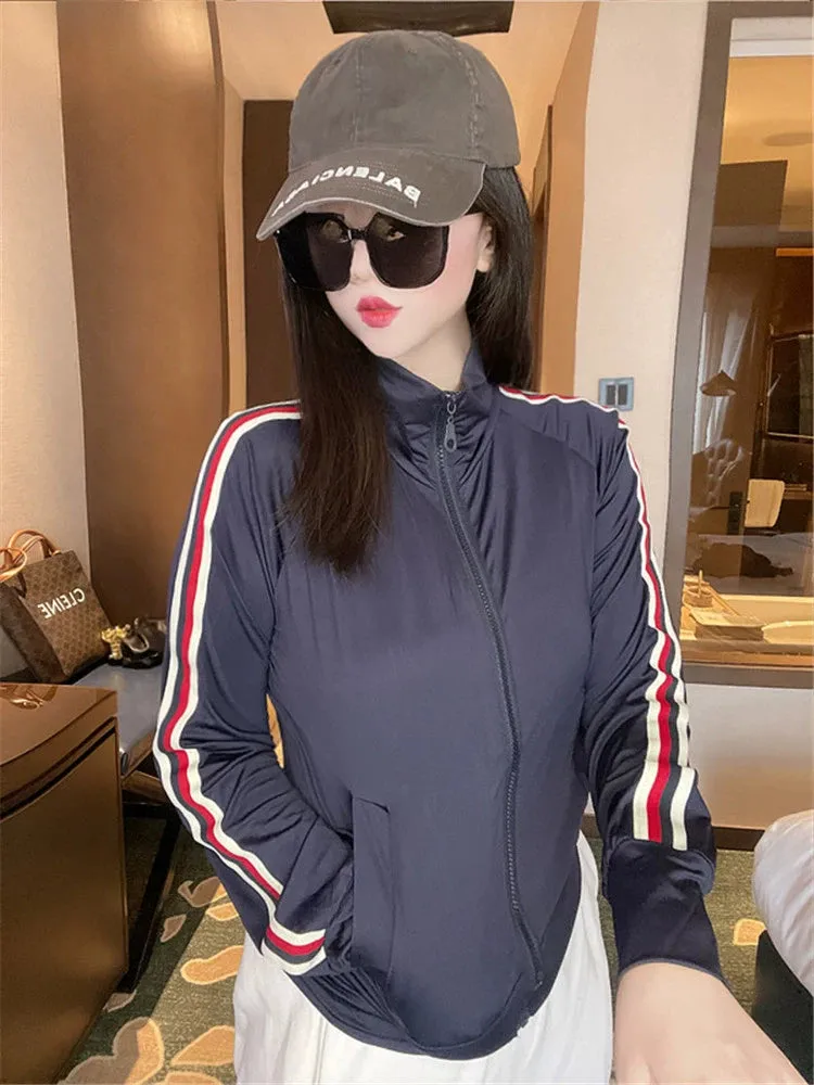 Coat Women's Short Sports Milk Silk Mask Sun Protection Clothing