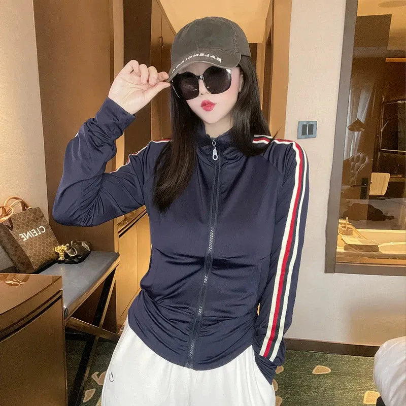 Coat Women's Short Sports Milk Silk Mask Sun Protection Clothing