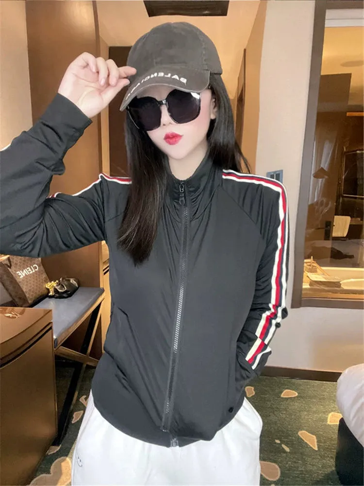 Coat Women's Short Sports Milk Silk Mask Sun Protection Clothing