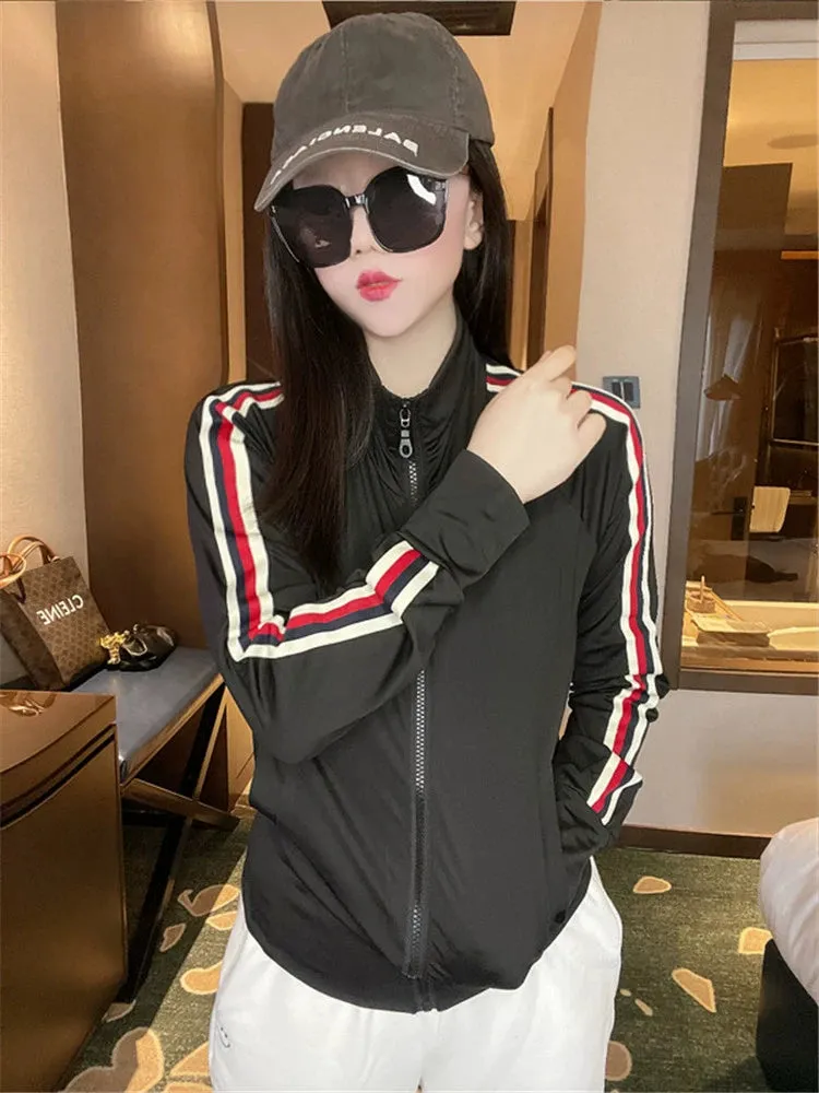 Coat Women's Short Sports Milk Silk Mask Sun Protection Clothing