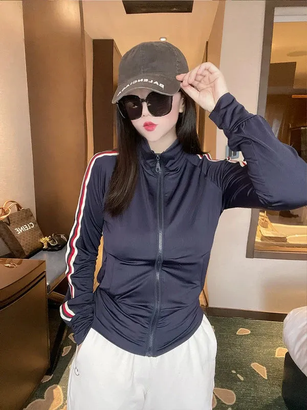 Coat Women's Short Sports Milk Silk Mask Sun Protection Clothing