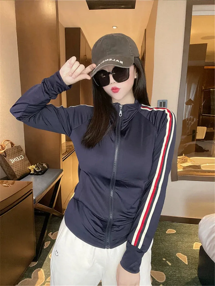 Coat Women's Short Sports Milk Silk Mask Sun Protection Clothing