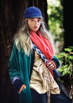 Cocoon coat ( Silk Velvet ) - Emerald Green