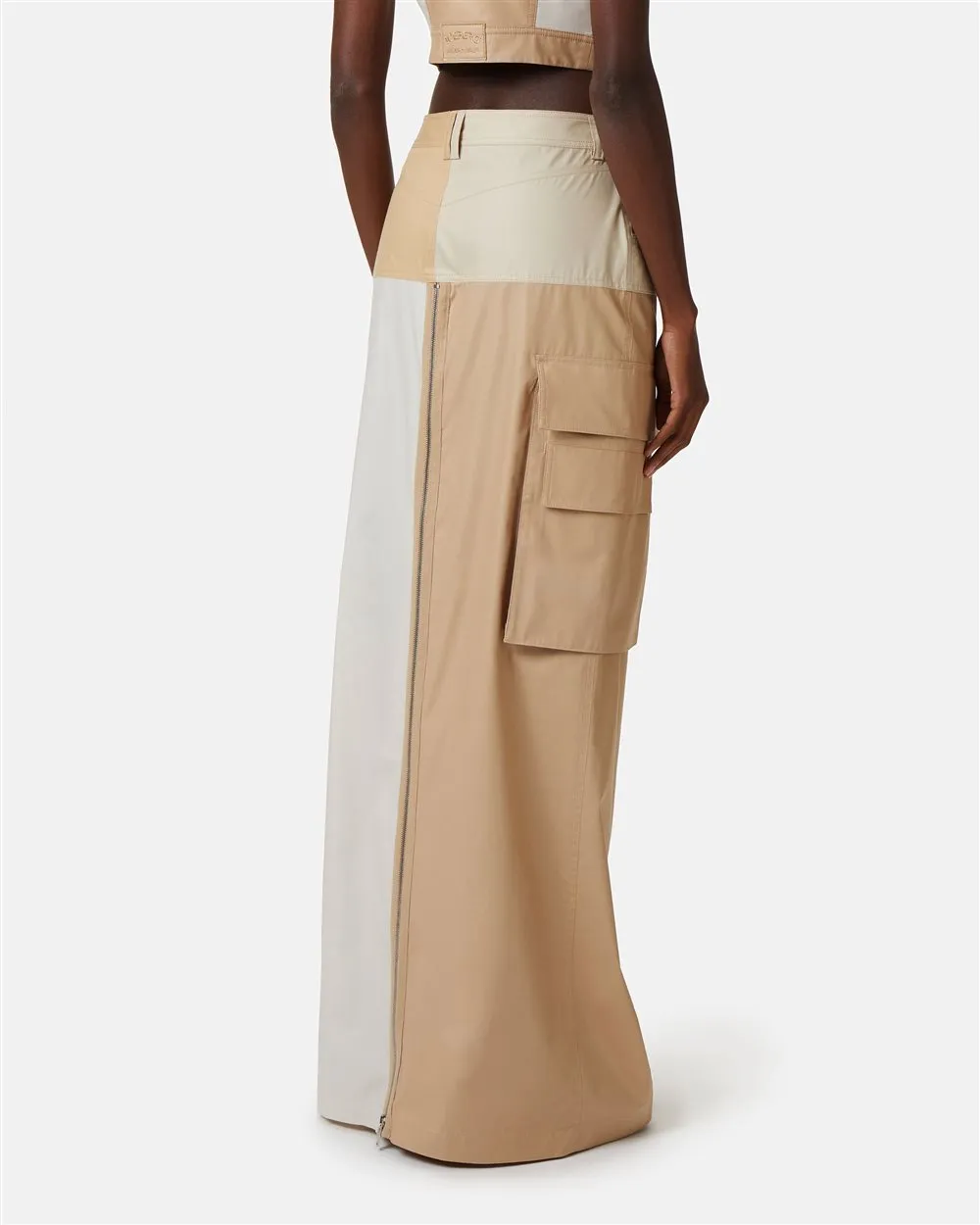 Color block long skirt