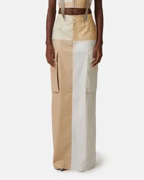 Color block long skirt