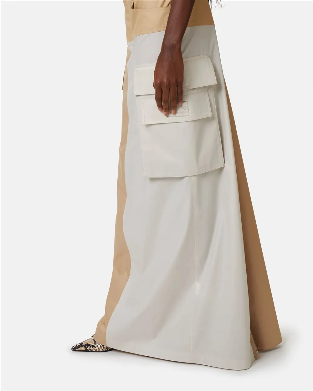 Color block long skirt