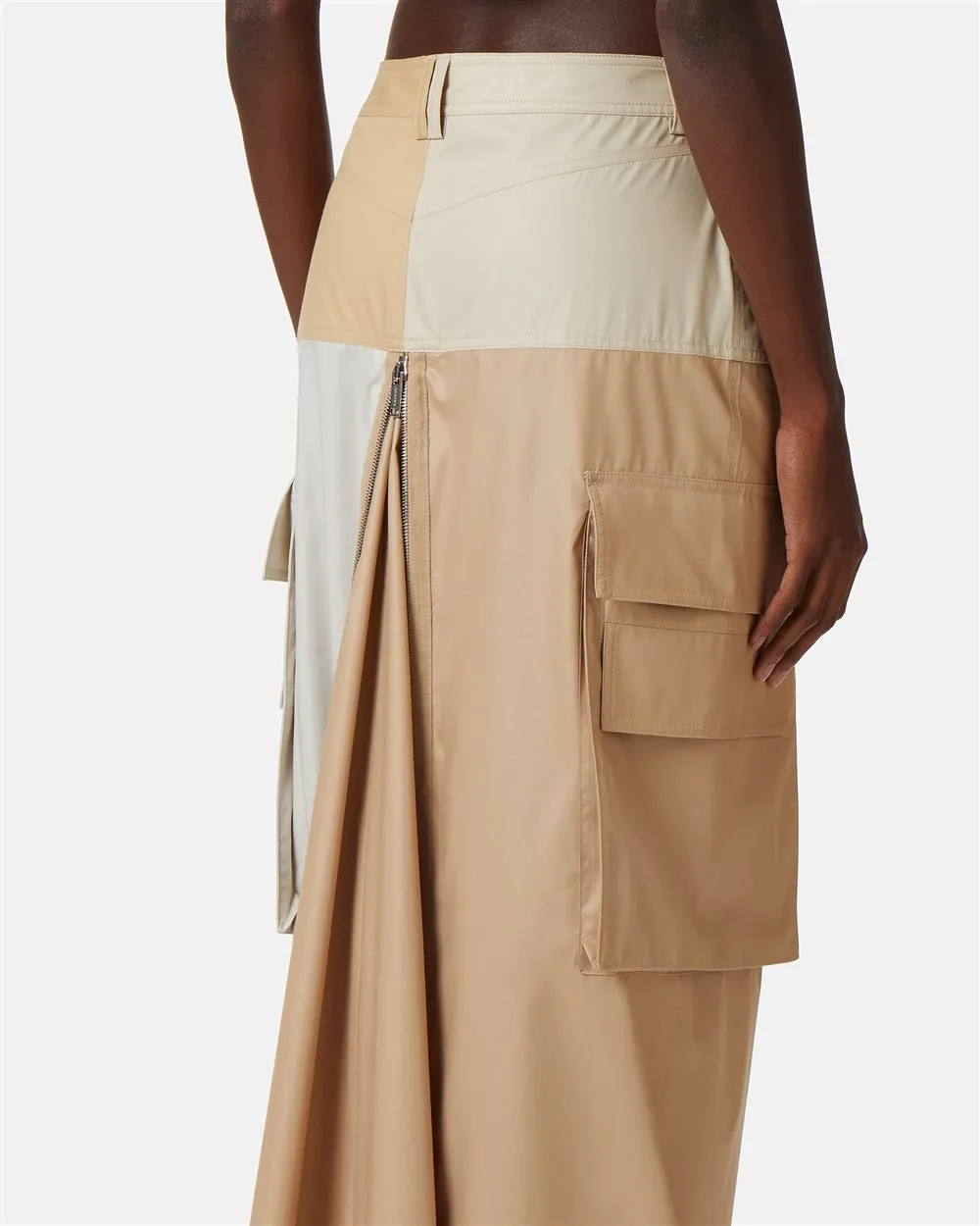 Color block long skirt
