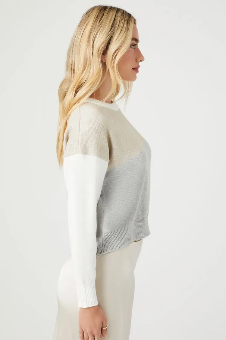 Colorblock Dropped-Sleeve Sweater