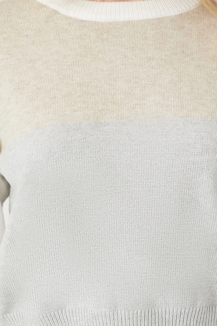 Colorblock Dropped-Sleeve Sweater