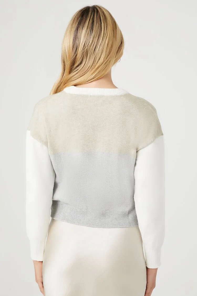 Colorblock Dropped-Sleeve Sweater