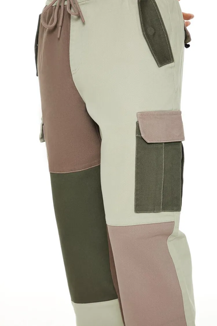 Colorblock Straight Cargo Pants