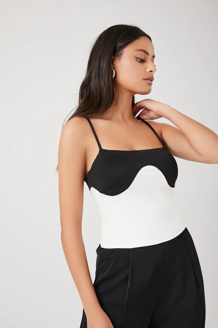 Colorblock Straight-Neck Cami