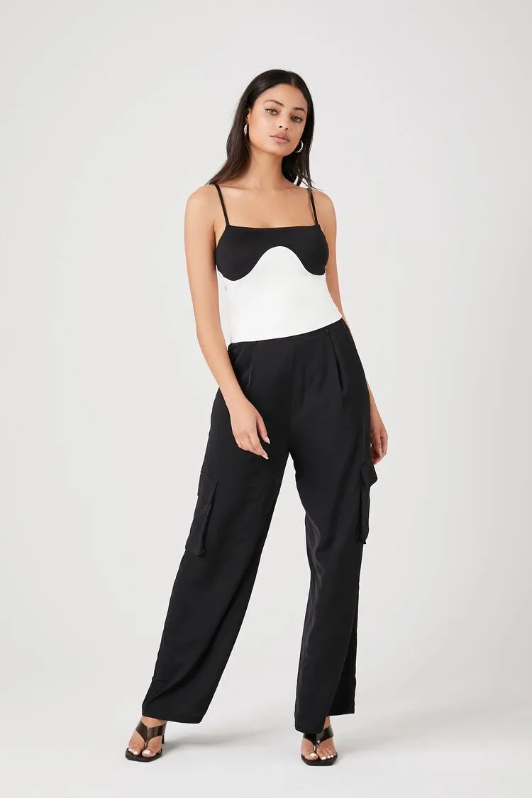 Colorblock Straight-Neck Cami