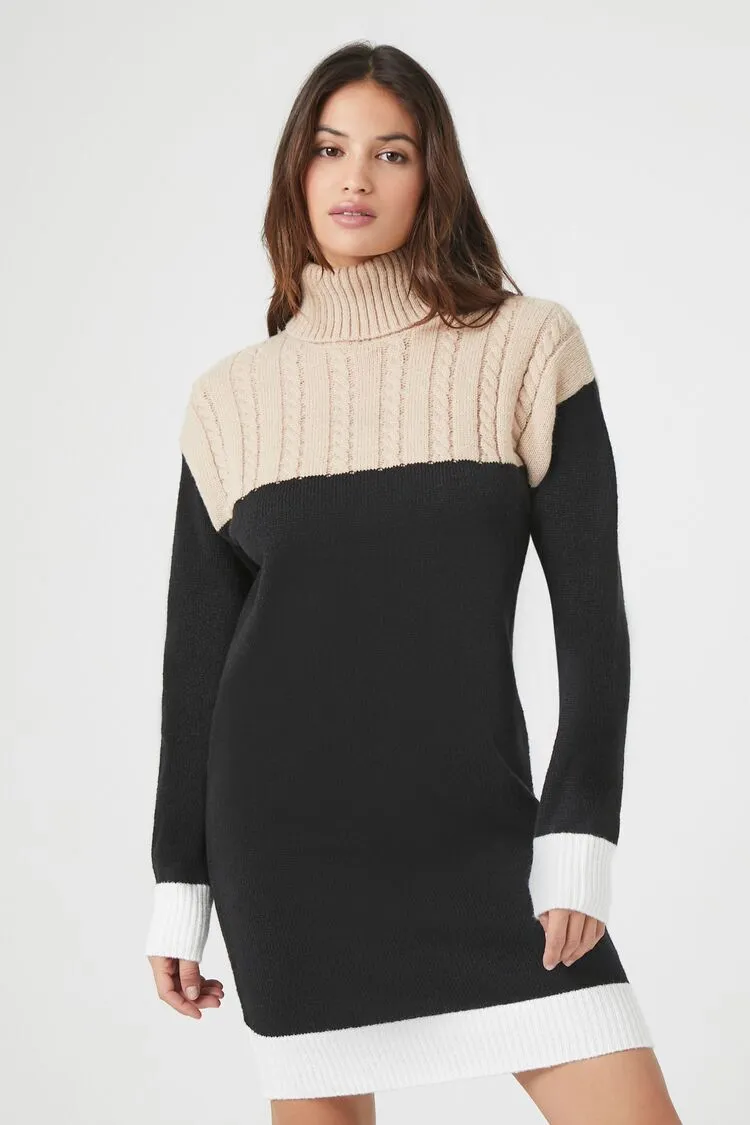 Colorblock Sweater Mini Dress