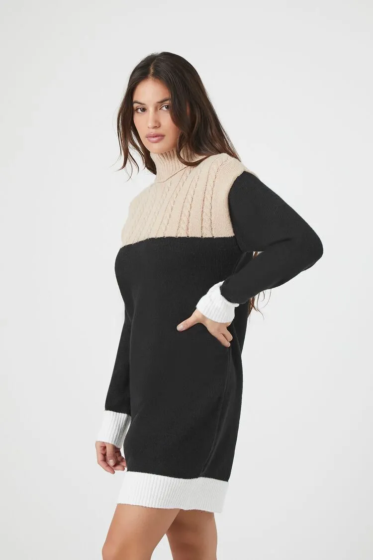 Colorblock Sweater Mini Dress
