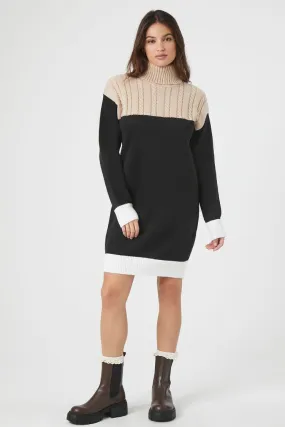 Colorblock Sweater Mini Dress