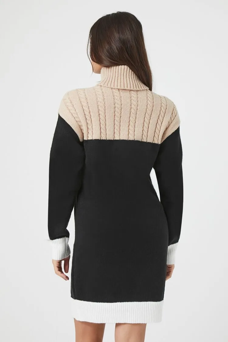 Colorblock Sweater Mini Dress