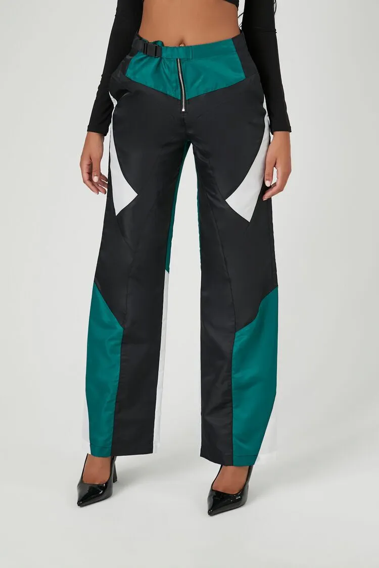 Colorblock Wide-Leg Pants