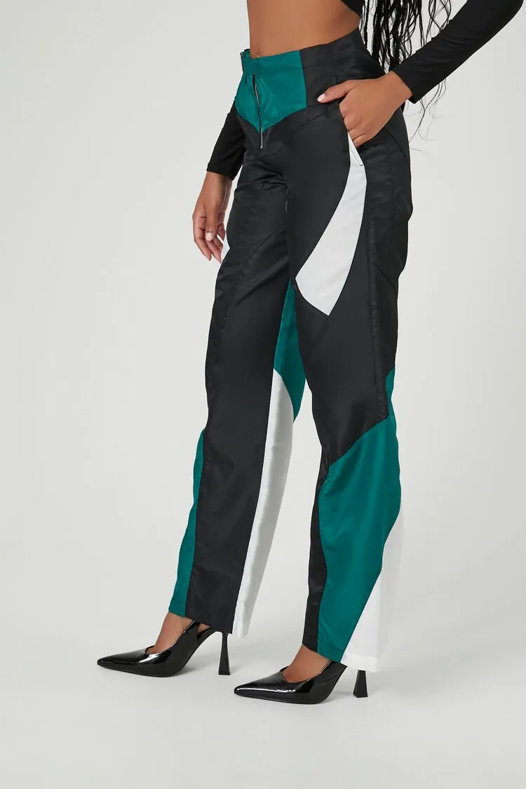 Colorblock Wide-Leg Pants