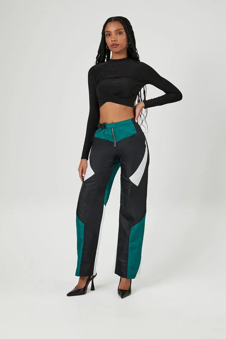 Colorblock Wide-Leg Pants