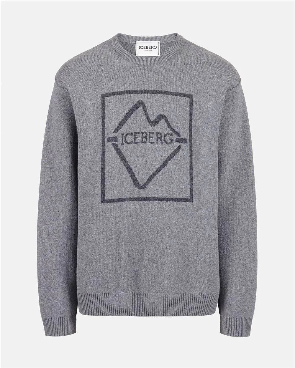 Crew-neck wool blend sweater