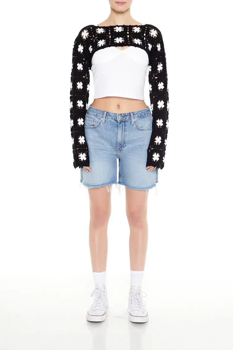 Crochet Floral Shrug Sweater