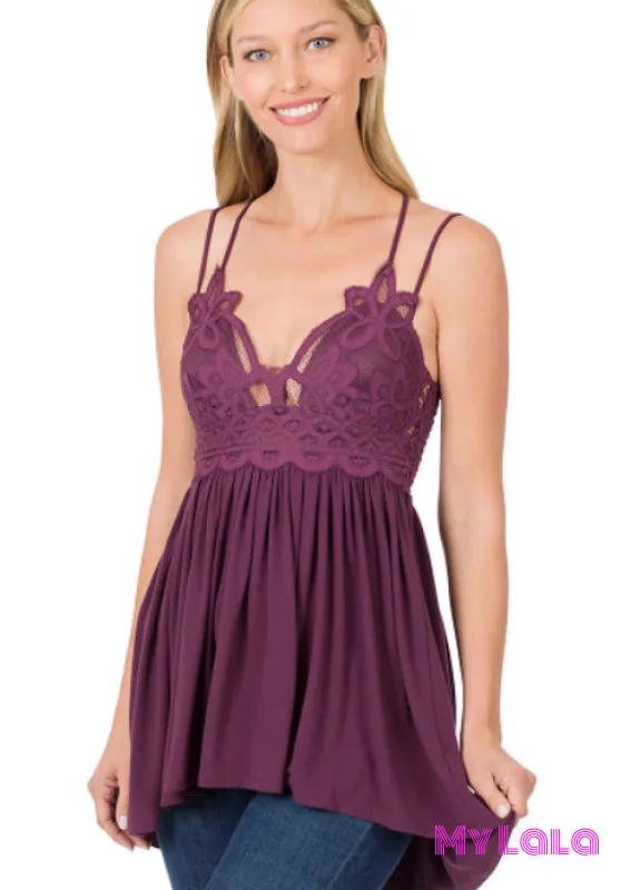 Crochet Lace Cami (Eggplant)